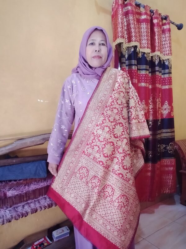Songket Banyuasin Motif Naga Besaung: Paket Kain dan Selendang - Gambar 3